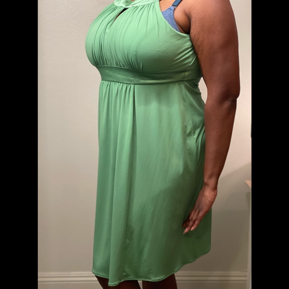 Keyhole light green halter dress size 16
